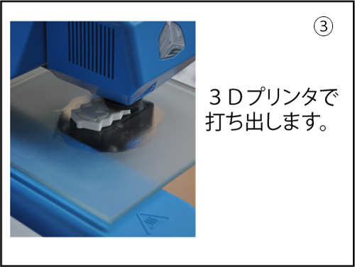 3Dプリンタで打ち出します